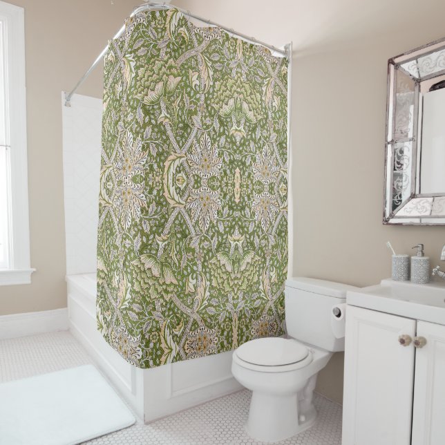 Cortina De Ducha William Morris Windrush Floral Pattern Classic (In situ)