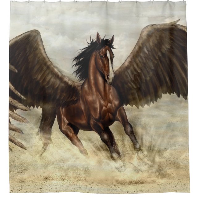Cortina De Ducha Winged Pegasus (Anverso)