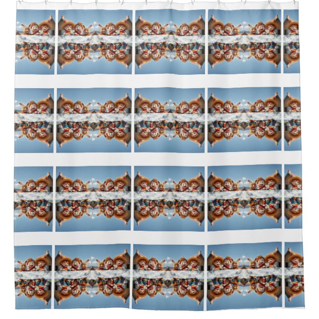 Cortina De Ducha Winterfreunde im Glück (Anverso)