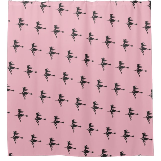 Cortina De Ducha Witch Riding Broom Halloween Thunder_Cove (Anverso)