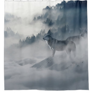 Cortina De Ducha Wolf Animal Willife Art