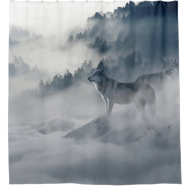 Cortina De Ducha Wolf Animal Willife Art (Anverso)