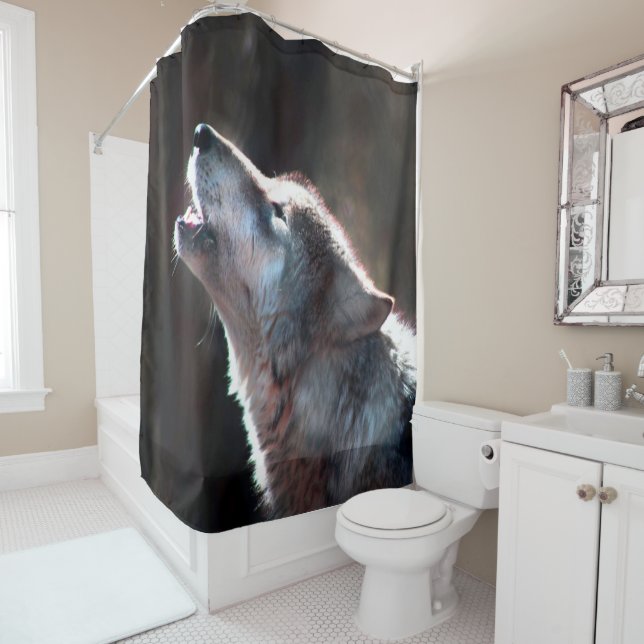 Cortina De Ducha Wolf Howling Lone Wolf (In situ)