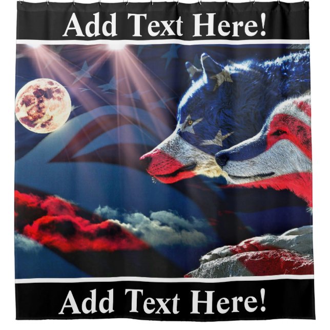 Cortina De Ducha Wolf Wolves Full Moon (Anverso)