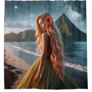Cortina De Ducha Woman in Grass Skirt