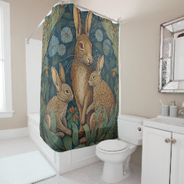 Cortina De Ducha Wonderland Whimsy: Una familia de caballos