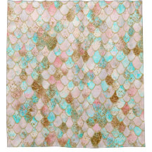 Wonky Watercolor Pastel Purpurina Mermaid Scales