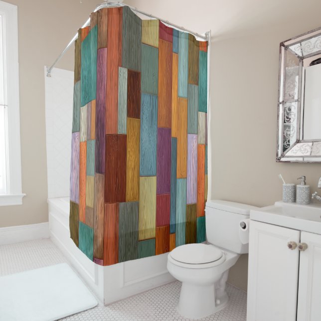 Cortina De Ducha Wood Planks Shower Curtain (In situ)