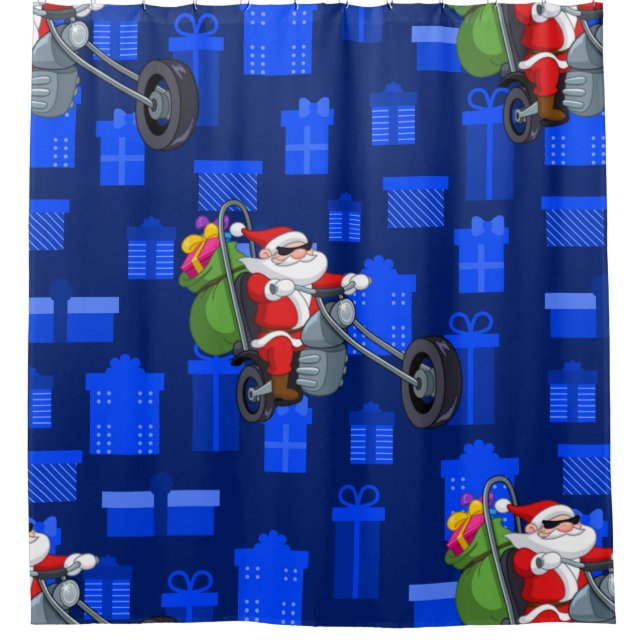 Cortina De Ducha xmas biker santa claus (Anverso)