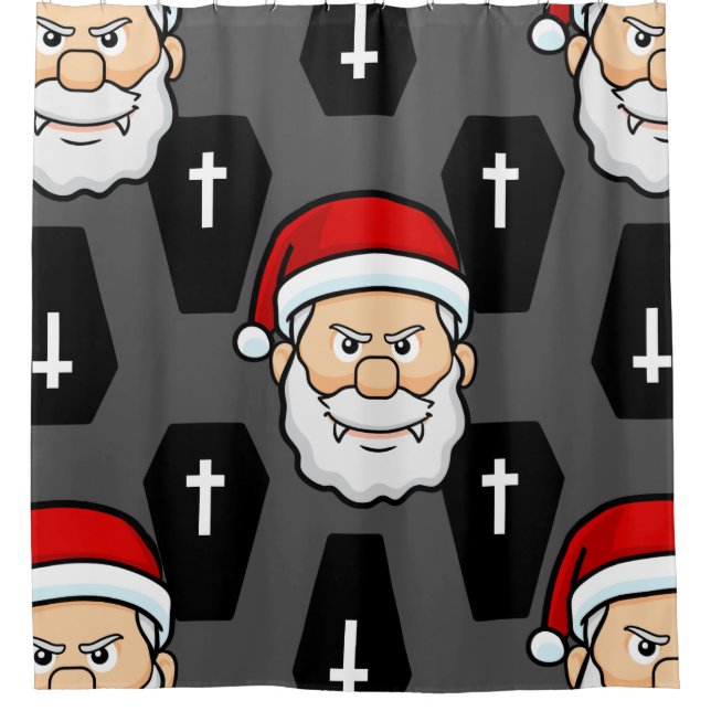 Cortina De Ducha xmas vampire santa claus coffins (Anverso)