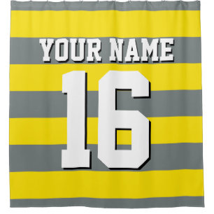 Cortina De Ducha Yellow Charcoal Sports Jersey Preppy Strike