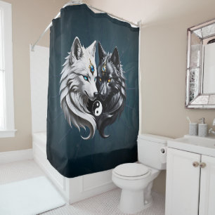 Cortina De Ducha Yin Yang Wolves.