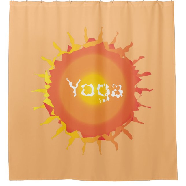 Cortina De Ducha Yoga solar radiante (Anverso)