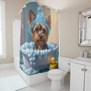 Cortina De Ducha Yorkshire Terrier Desaliñado Dormilón Lindo Divert