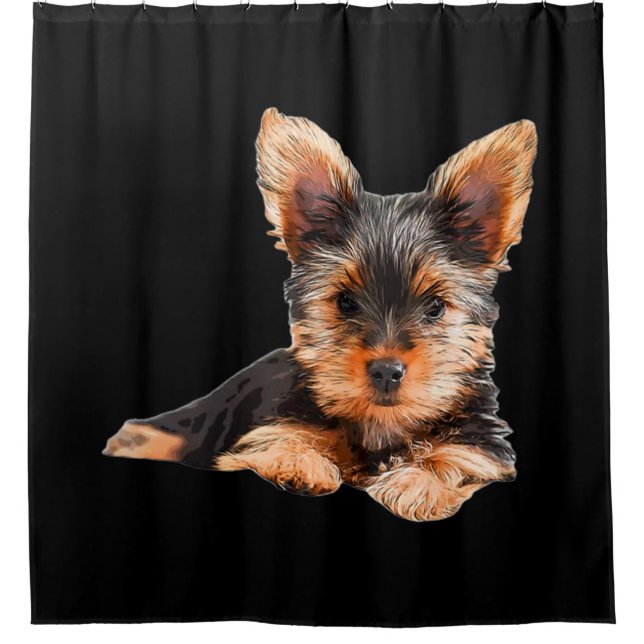 Cortina De Ducha Yorkshire terrier Yorkie Puppy Dog (Anverso)