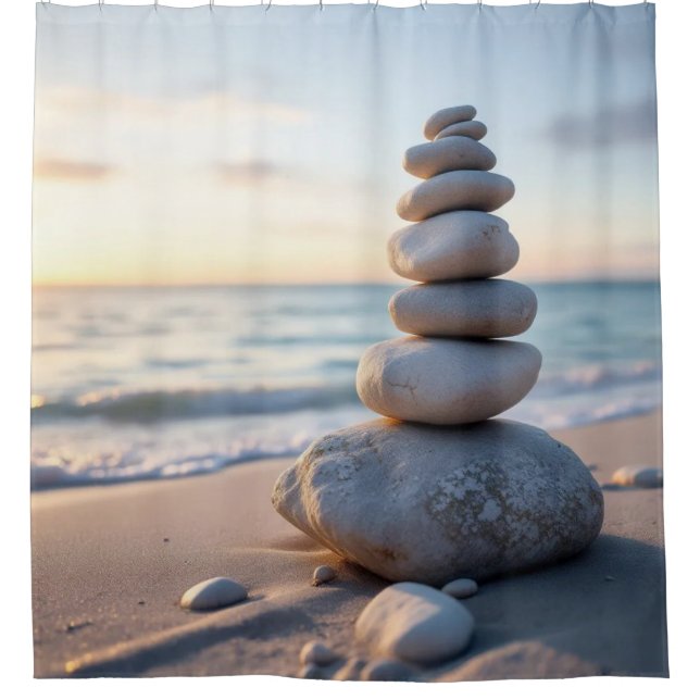 Cortina De Ducha Zen Cairn Stone (Anverso)