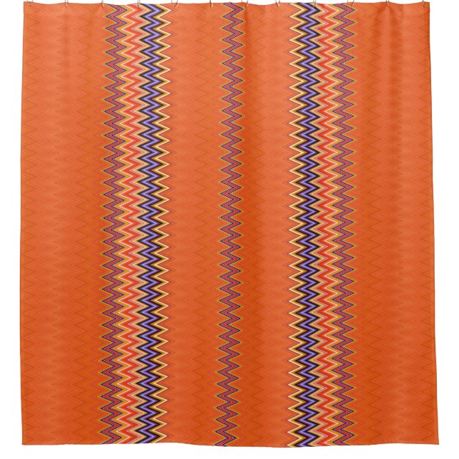 Cortina De Ducha Zigzag naranja (Anverso)