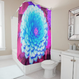 Cortina De Ducha Zinnia azul bonito en el jardín de verano morado