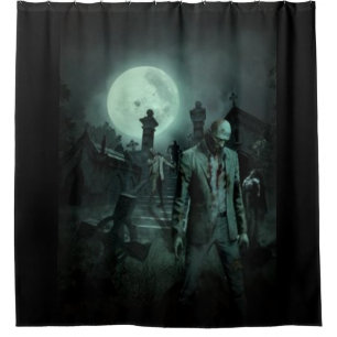 Cortina De Ducha Zombis de luna llena