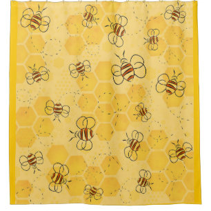 Cortina De Ducha Zumbido de abeja Abejas melíferas Lindas