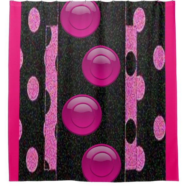Cortina de exhibición de círculos negros rosados (Anverso)