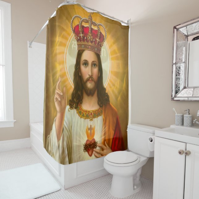 Cortina de exposición blanca cruzada de Jesús (In situ)