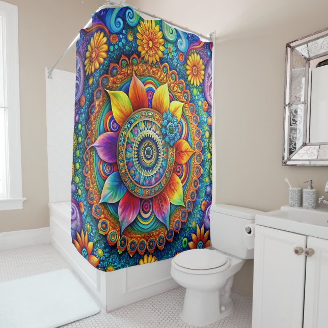 Cortina Hippie Art Shower (In situ)