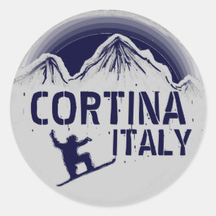 Cortina Italia pegatinas de arte de snowboard azul