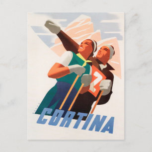 Cortina, Italia, postal de viaje para esquiar por 