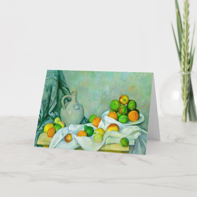 Cortina, jug y placa de la tarjeta de saludo de fr (Anverso)