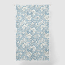 Cortinas de Apagón Floral Vintage azules y blancas