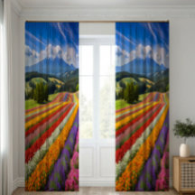 Cortinas de campo de flores | Pradera floreciente