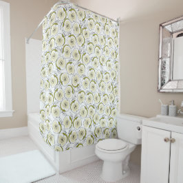 Cortinas de ducha con manzana.