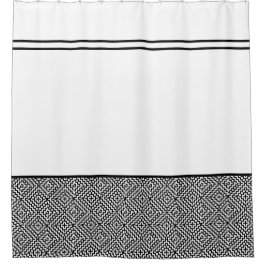 Cortinas de ducha con patrón marroquí en negro y b