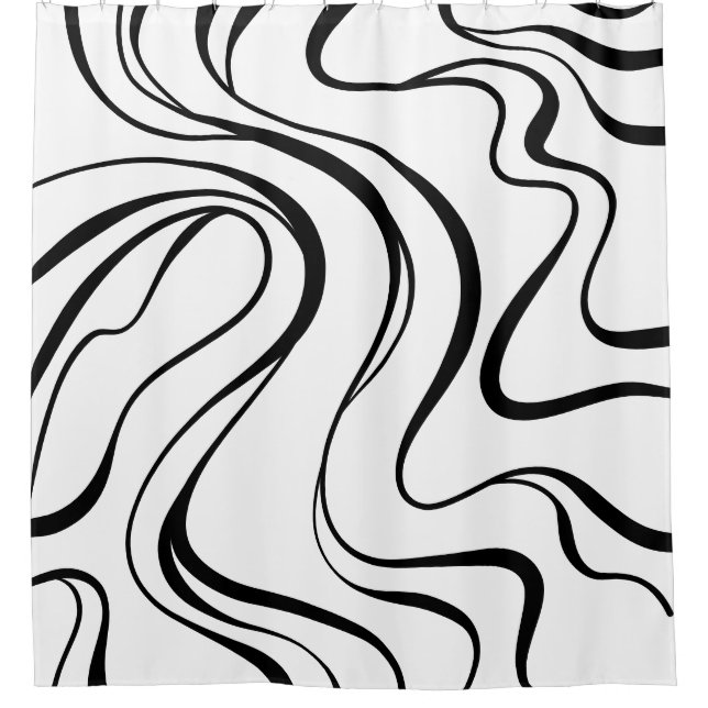 Cortinas de ducha de arte de línea fluida minimali (Anverso)