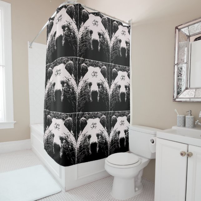 CORTINAS DE DUCHA DE ARTE DE OSO GRIZADO (In situ)