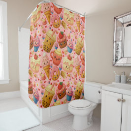 Cortinas de ducha de dulces Kawaii