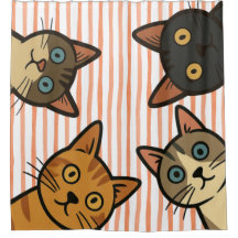 Cortinas de ducha de gatos espías