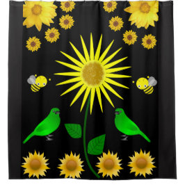Cortinas de ducha de girasol