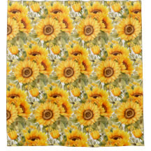 Cortinas de ducha de girasoles rústicos country am