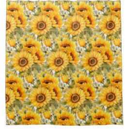 Cortinas de ducha de girasoles rústicos country am