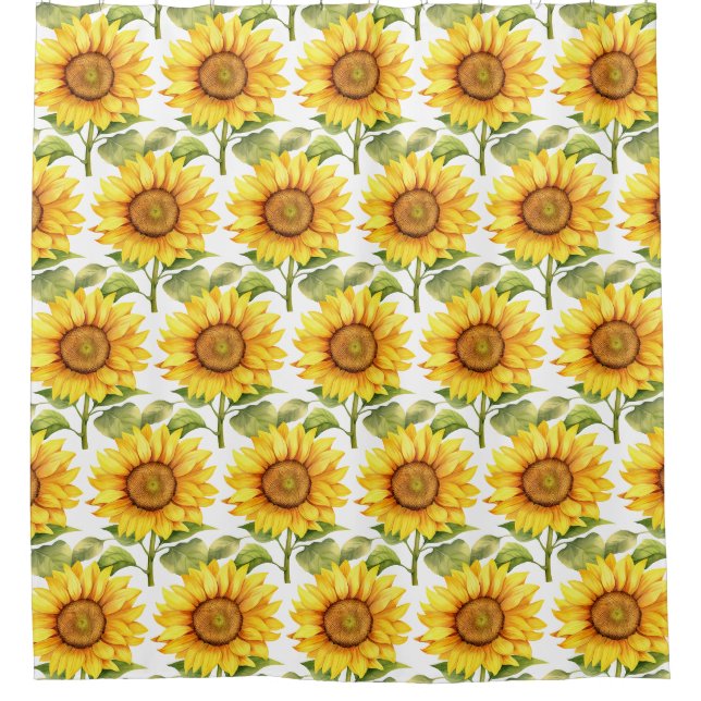 Cortinas de ducha de girasoles rústicos country am (Anverso)