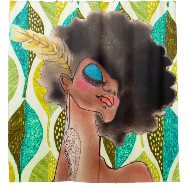 Cortinas de ducha de hadas del Afro (Anverso)