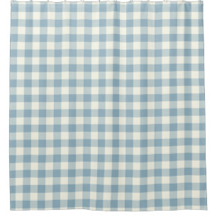 Cortinas de ducha de la guinga del azul de
