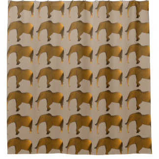 Cortinas de ducha de pinturas de elefantes marrone