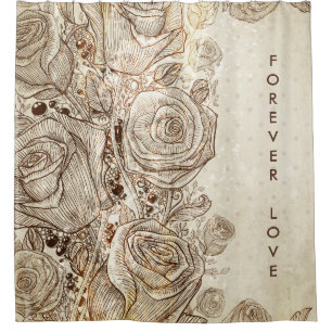 Cortinas de ducha florales poner crema del amor