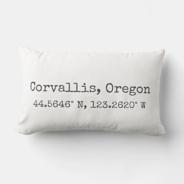 Corvallis, Oregón coordina almohada lumbar (Anverso)