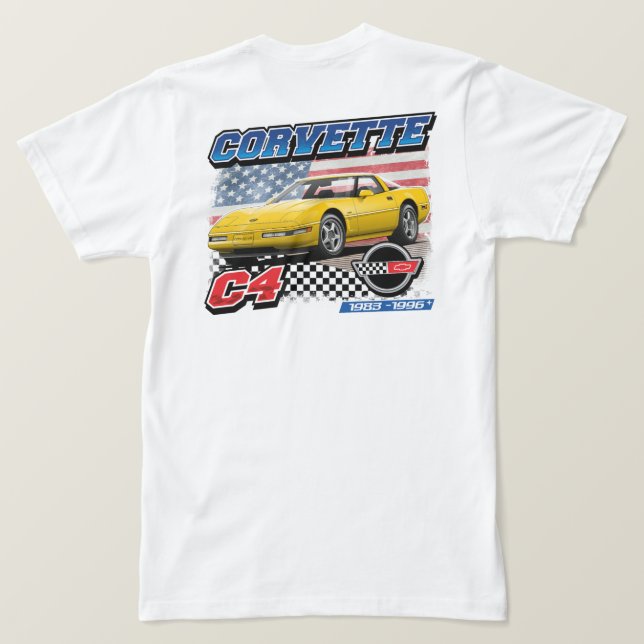 Corvette C4 - Camiseta de dos caras para hombres (Reverso del diseño)