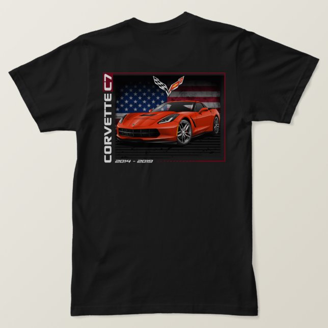 Corvette C7 - Camiseta de dos caras para hombres (Reverso del diseño)