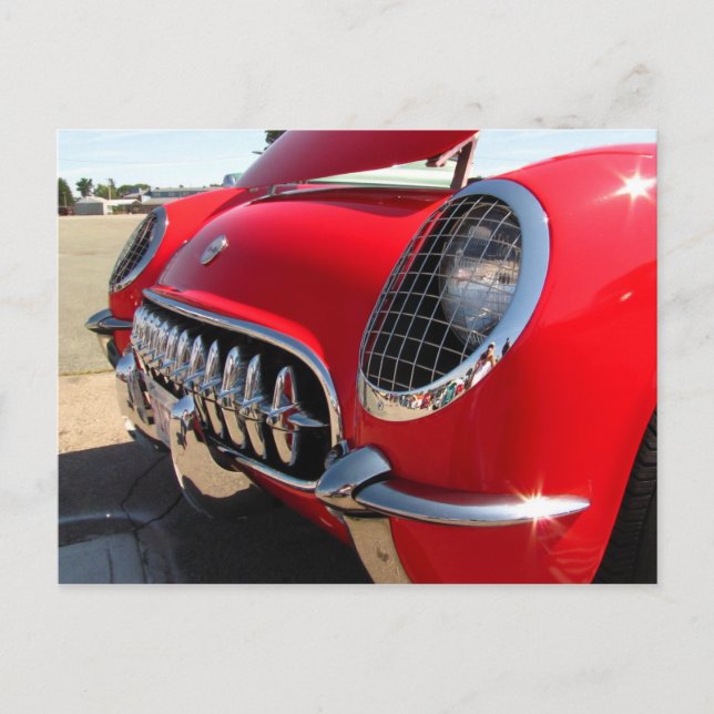 Corvette rojo ~ postal (Anverso)